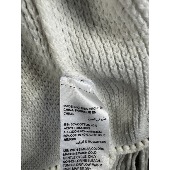 Chicos Cardigan Women 0 US Small Open Front Fringe Hem Knit Long Sleeve - Picture 9 of 9